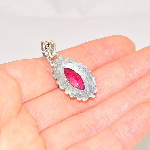 Sterling Silver India Ruby Pendant