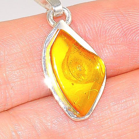 Sterling Silver Baltic Butterscotch Amber Pendant