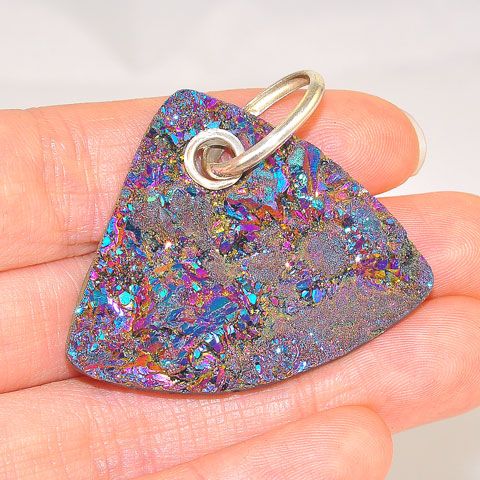 Sterling Silver Chalcedony Druzy Pendant