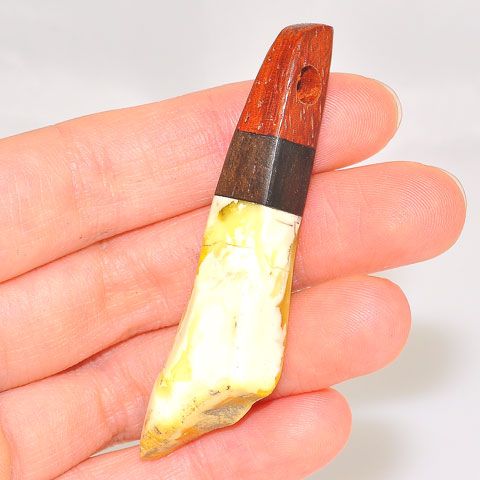 Wooden Bale Baltic Butterscotch Amber Pendant