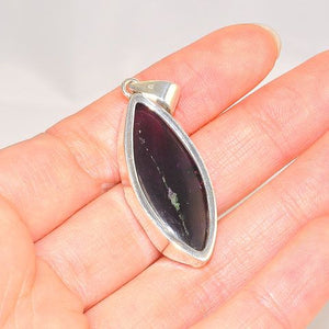 Sterling Silver Rough Amethyst Oval Pendant