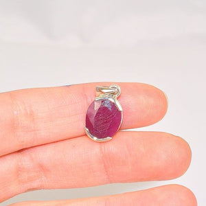 Sterling Silver Ruby Oval Pendant