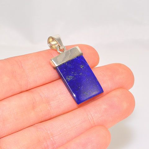 Sterling Silver Lapis Lazuli Rectangle Pendant