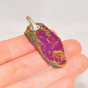 Sterling Silver Titanium Druzy Shard Pendant