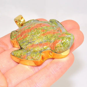 Charles Albert Alchemia Unakite Turtle Oversized Pendant