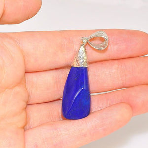 Sterling Silver 49.1 Carats Lapis Lazuli Nugget Pendant