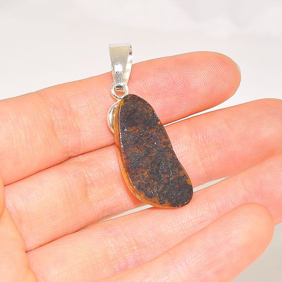 Sterling Silver Baltic Green Amber Duo Pendant