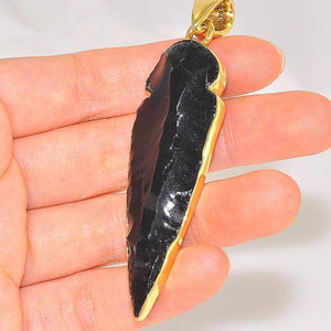 Charles Albert Alchemia Obsidian Arrowhead Pendant