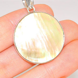 Sterling Silver Rainbow Shell Medallion Pendant