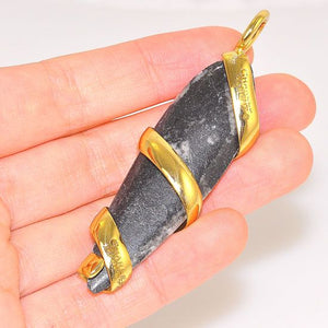Charles Albert Alchemia Fossilized Orthoceras Wire Wrapped Pendant