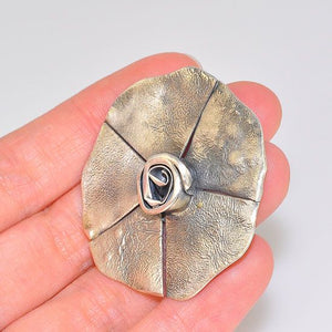 Oxidized Sterling Silver Plated Flower Pendant