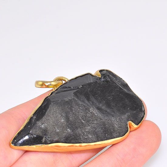 Charles Albert Alchemia Obsidian Arrowhead Dangling Pendant