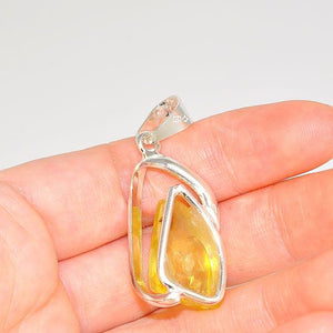 Sterling Silver Wire Wrap Baltic Butterscotch Amber Pendant