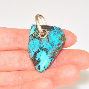Sterling Silver 37 Carats Turquoise Piece Pendant