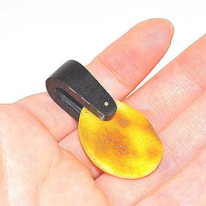 Ebony Wood Industrial Bale and Baltic Butterscotch Amber Oval Pendant