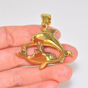 Charles Albert Alchemia Carved Swimming Dolphins Pendant