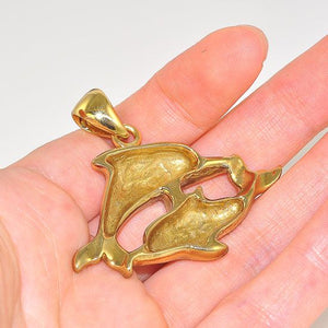 Charles Albert Alchemia Carved Swimming Dolphins Pendant