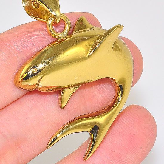 Charles Albert Alchemia Carved Swimming Shark Pendant