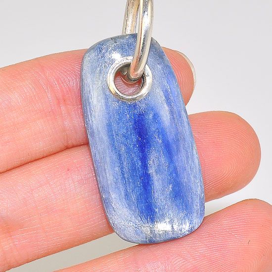 Sterling Silver 29.3 Carats Kyanite Rectangle Pendant