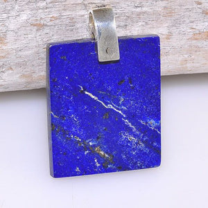 Sterling Silver Majestic Lapis Lazuli Rectangular Pendant