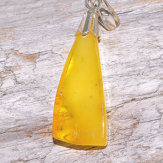 Sterling Silver Baltic Butterscotch Amber Bar Pendant