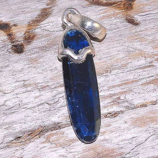 Sterling Silver Delicate Blue Kyanite Shard Pendant