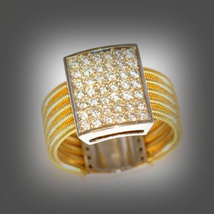 0.65 Carat G/H Diamond, 14K Solid Yellow and White Gold Ring