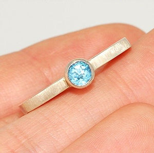 Sterling Silver, Blue Topaz Ring