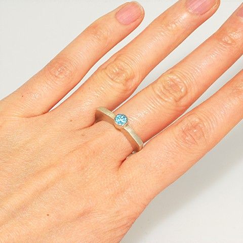Sterling Silver, Blue Topaz Ring