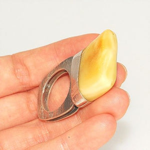 Sterling Silver, Baltic Butterscotch Amber Ring