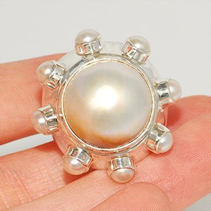 Sterling Silver, Mabe Pearl Ring