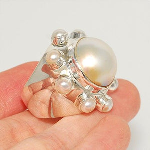 Sterling Silver, Mabe Pearl Ring