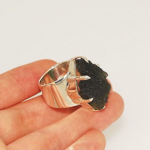 Sterling Silver, Moldavite Ring