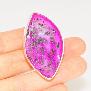 Bold Charles Albert Sterling Silver Pink Druzy Ring Size Adjustable from 6 to 10