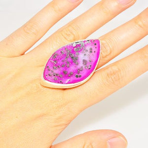 Bold Charles Albert Sterling Silver Pink Druzy Ring Size Adjustable from 6 to 10