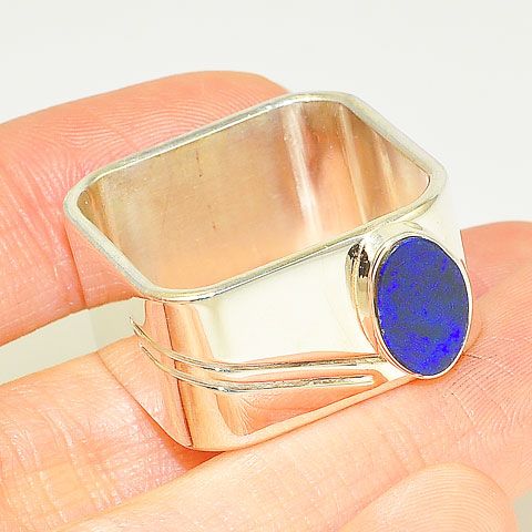 Sterling Silver Australian Opal Ring