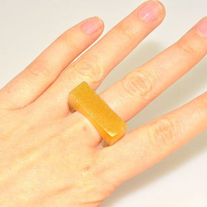 Yellow Druzy One-Piece Ring