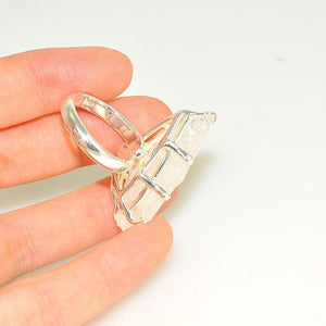 Sterling Silver Clear Quartz Arrowhead Design Ring
