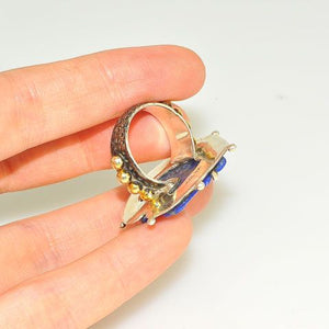 Sterling Silver Carved Lapis Lazuli Horse Ring