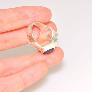 Sterling Silver Multi Amethyst Heart Ring