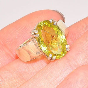 Sterling Silver 5-Carat Citrine Oval Faceted Ring