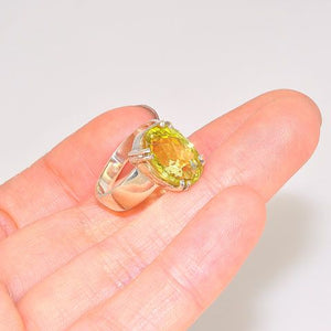 Sterling Silver 5-Carat Citrine Oval Faceted Ring