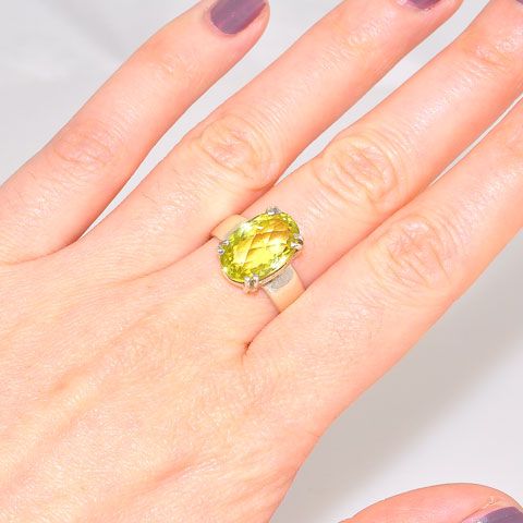 Sterling Silver 5-Carat Citrine Oval Faceted Ring