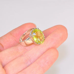Sterling Silver 6-Carat Citrine Oval Faceted Ring