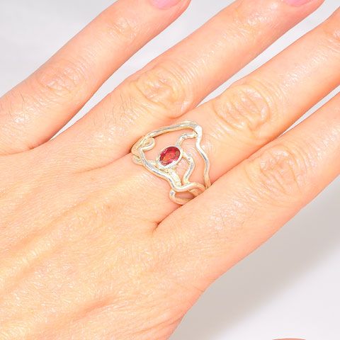 .999 Fine Silver Orange Sapphire Ring