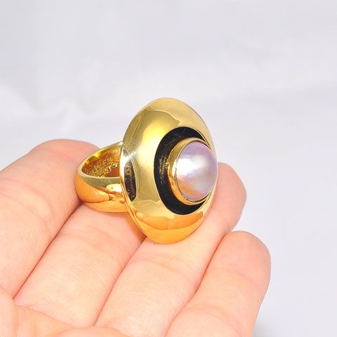 Charles Albert Alchemia Mabe Pearl Circle Ring