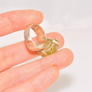 Sterling Silver Citrine Crystal Ring