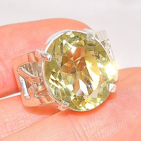 Sterling Silver Citrine Oval Ring