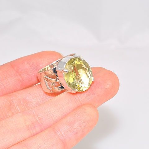 Sterling Silver Citrine Oval Ring