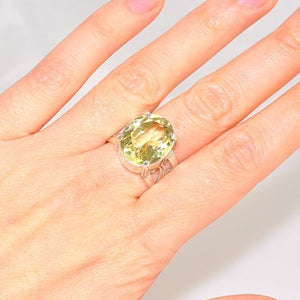 Sterling Silver Citrine Oval Ring